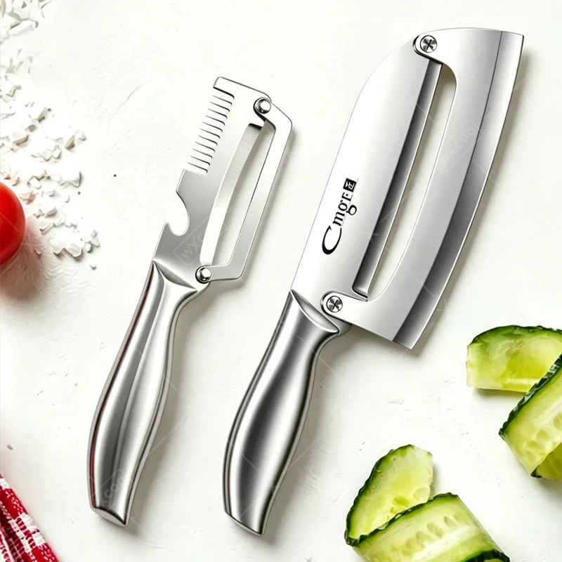 Cuchillo Pelador Específico para Cocina, Cuchillo de Acero Inoxidable para Pelar y Cortar Frutas y Verduras, y Abridor de Botellas