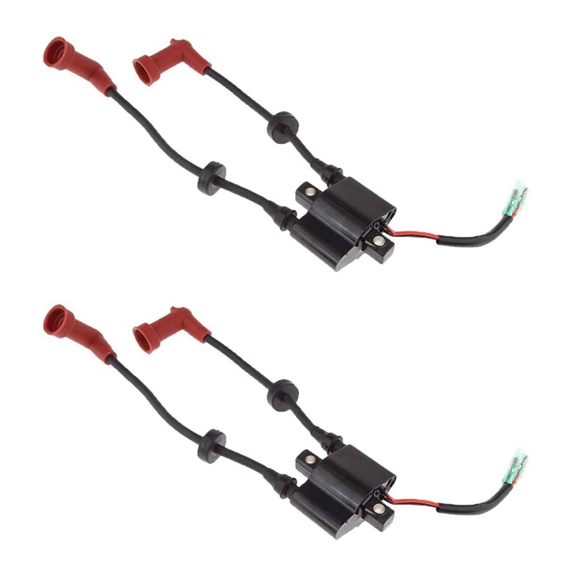 2PCS Marine Outboard Ignition Coil Assy For Yamaha F9.9 13.5 15 20 25/40HP Replace 6F5-85570-10/11 Motors Parts