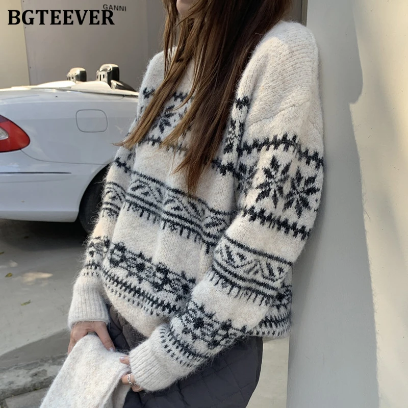 BGTEEVER شيك خمر الدافئة فضفاضة المرأة 2 قطعة محبوك مجموعة س الرقبة المرقعة كم طويل البلوزات لاعبا ووشاح محبوك #6