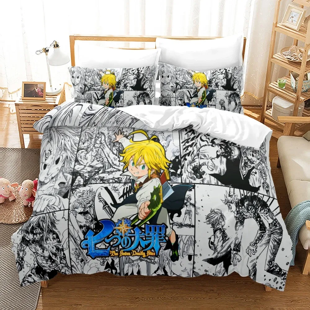 

The Seven Deadly Sins Bedding Set Single Twin Full Queen King Size Anime Bed Set Aldult Kid Bedroom Duvetcover Sets 3D Print 014