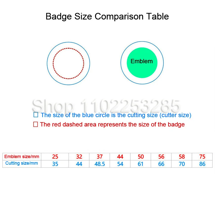 25/32/44/58/75mm Round Badge Paper Cutter Punch Die Cutter Button Maker Circular DIY Button Badage Paper Card Cutting Machine