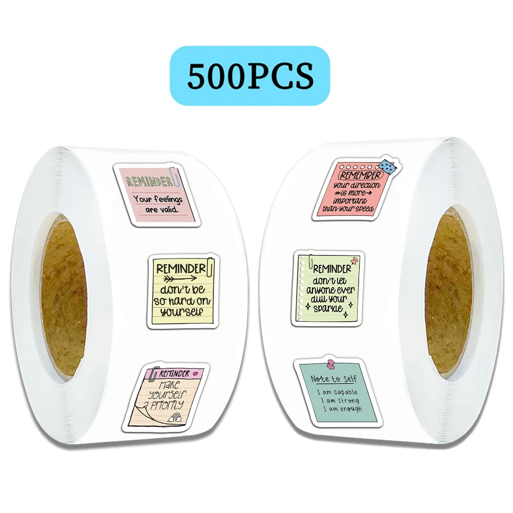 500PCS American Sticky Note Scroll Sticker Simple Decoration DIY Hand Account Notebook Sticker