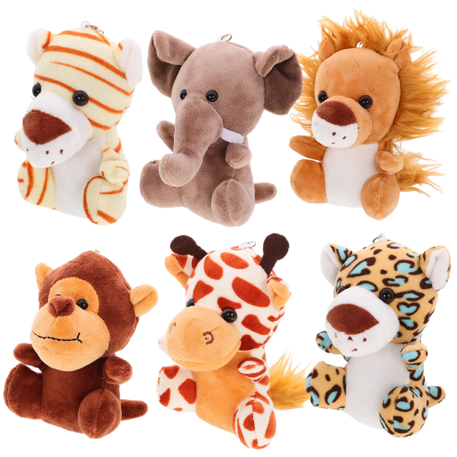 

6Pcs Stuffed Forest Animals Set Soft Animal Figures for Bedroom Sofa Decoration Adorable Simulation Jungle Animal Collection