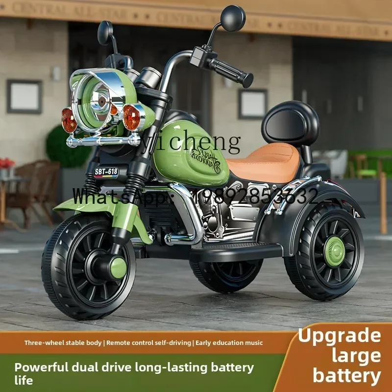 AD children's electric  three-wheeled battery car baby toy car can seat men, women and children remote control