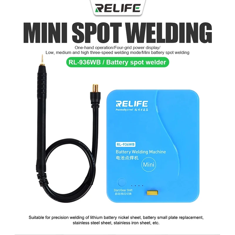 RELIFE RL-936WB MINI Saldatore a punti per batteria Mini saldatura a punti per IP/HW/MI/MZ/OP/VI e altri set di batterie per telefoni cellulari più