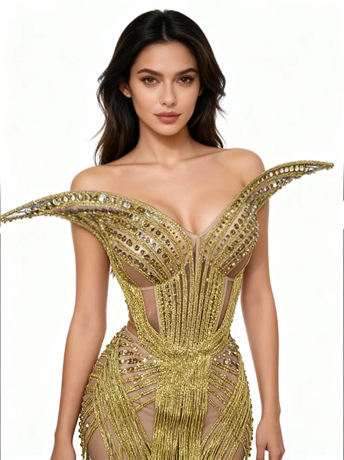 

Laba Women Sexy Off Shoulder Diamond Prom Dress Strapless Bodycon Ball Gown Celebrity Elegant Evening Club Party Birthday Dress