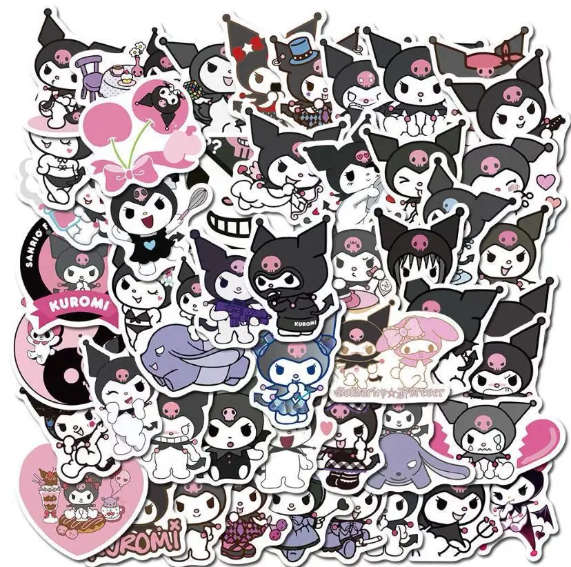 50pcs Sanrio My Melody Kuromi Cinnamoroll Cartoon Cute Luggage Computer Waterproof Sticker