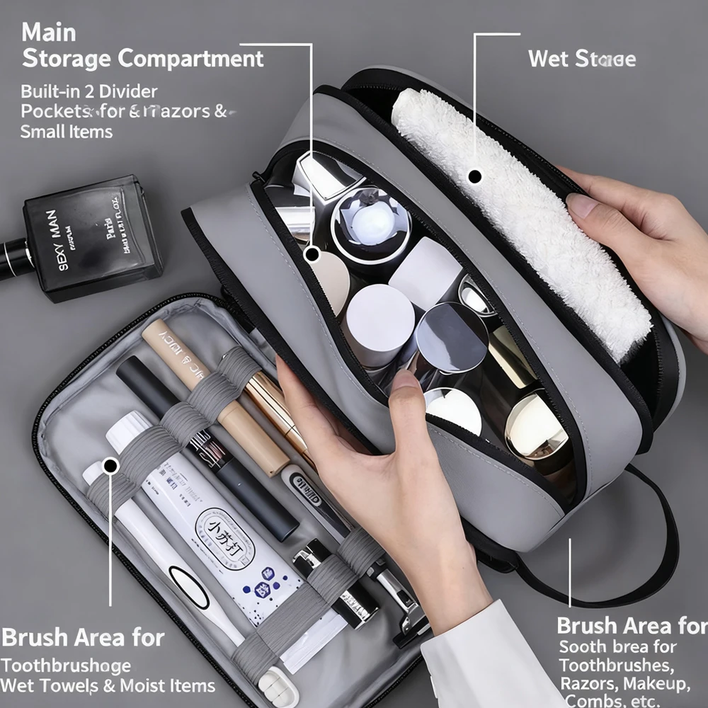 1Pcs Toiletry Bag for Men and Women, Travel Toiletry Organizer Dopp Kit Water-Resistant Shaving Bag for Travel Accessories