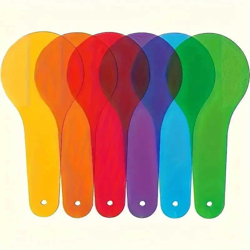 6 Pcs Color Mixing Set for Optical Experiments. Learn Color Transition with Overlay Puzzle Cards, Great Educational Aid.