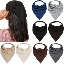 New Bohemia Cotton Bandana For Women Elastic Hair Band Extended Triangle Headscarf Girl Headscarf Wrap Hair Accessories Headwear