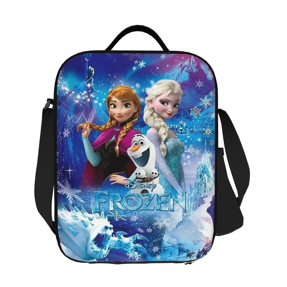 

Custom Frozen Princess Elsa Anna Insulated Lunch Bag for Women Animated Thermal Cooler Lunch Tote Office Work School