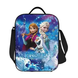 Custom Frozen Princess Elsa Anna Insulated Lunch Bag for Women Animated Thermal Cooler Lunch Tote Office Work School