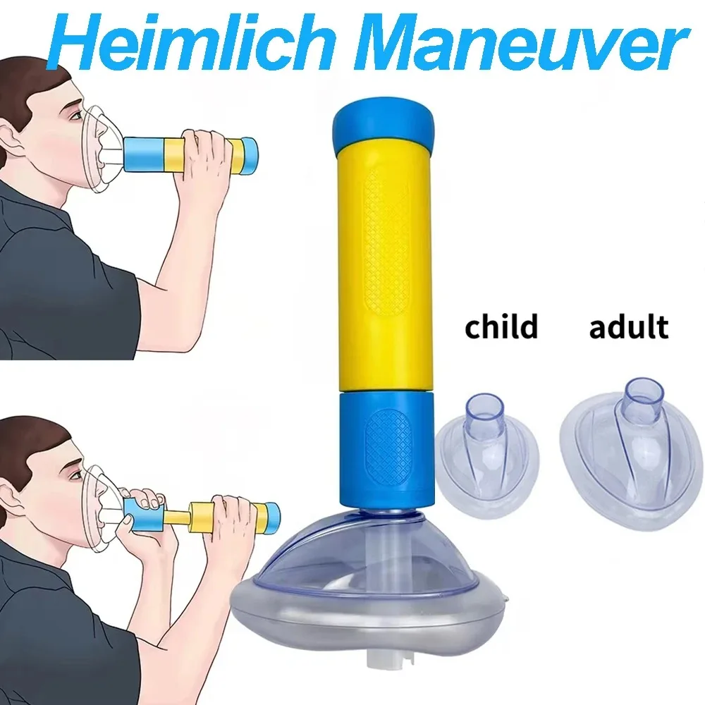 Anti-Choking Heimlich Maneuver Rescue Device with Face Mask Emergency Home First Aid Kit for Adults & Children Anti-Asphyxia