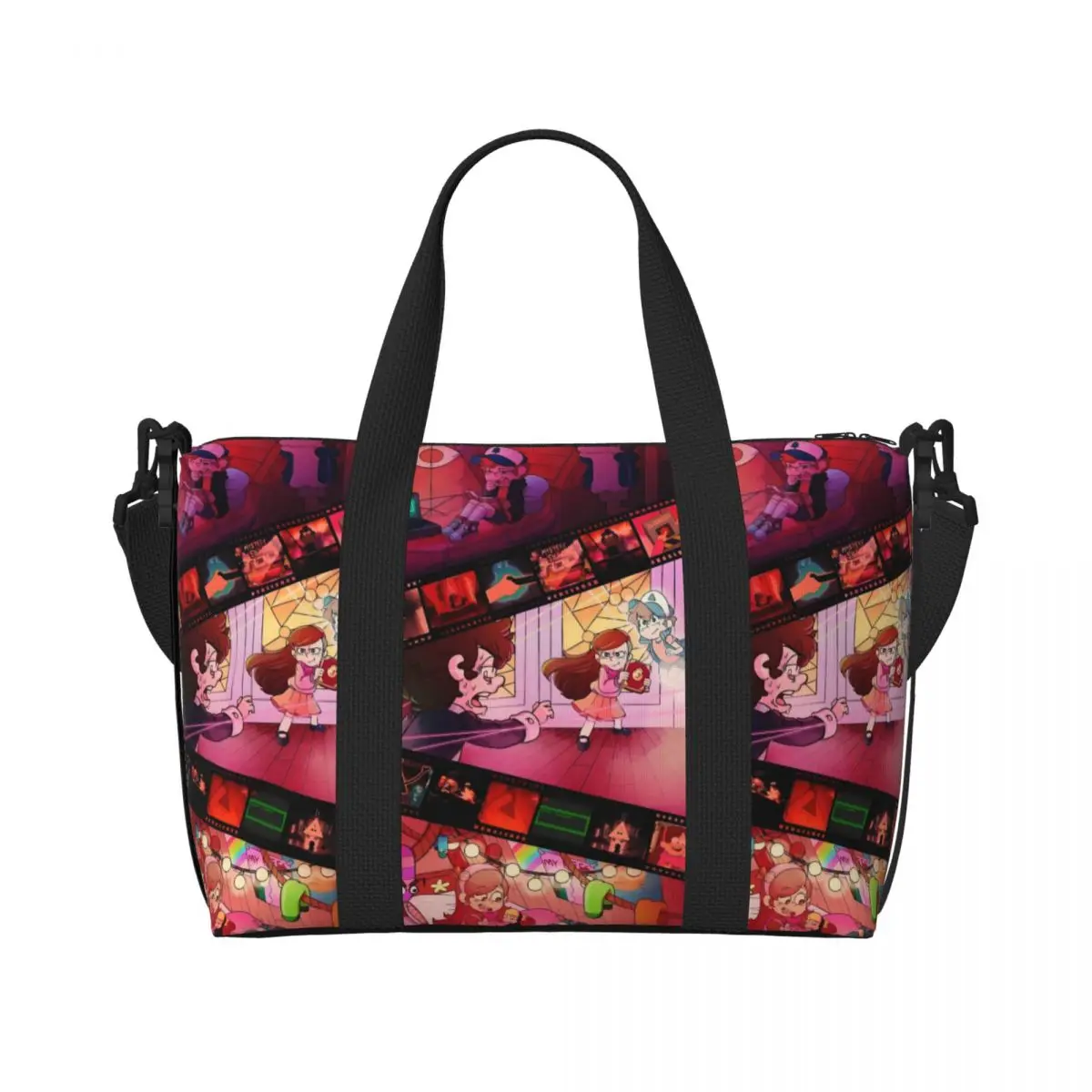 

Пляжная большая сумка Gravity Falls на заказ, женская очень большая спортивная ручная кладь, комедия, аниме, дорожные сумки для покупок