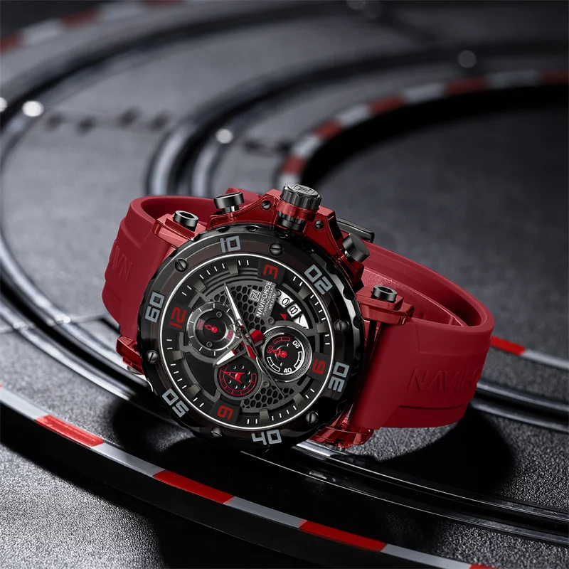 Новый стиль NAVIFORCE мужские наручные часы противоударные 5ATM водостойкие высококачественные часы с силиконовым ремешком для мужчин кварцевые спортивные мужские часы