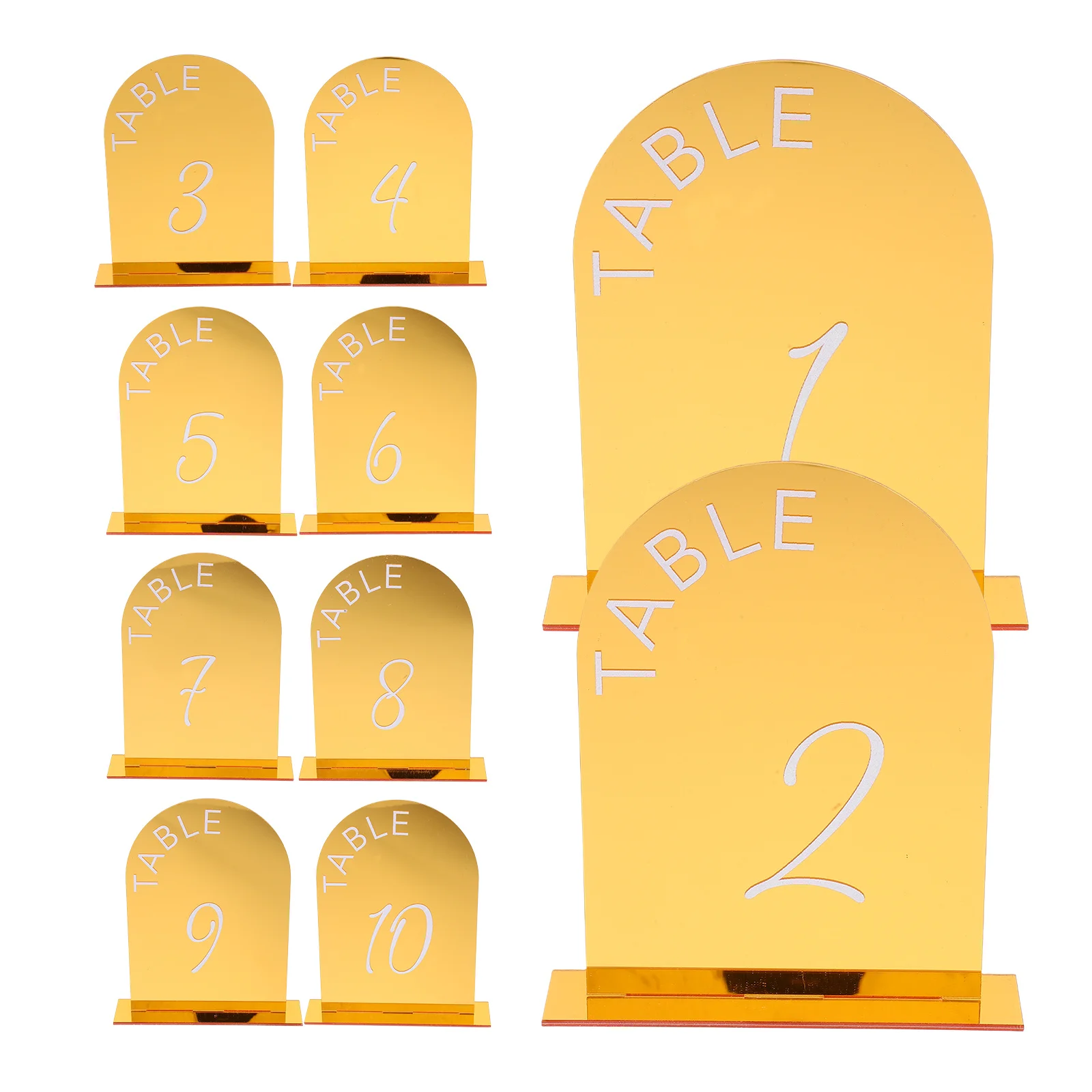 

10Pcs Wedding Table Number Signs Black Acrylic Arch Self Standing Reception Modern Event Restaurant Table Number Cards