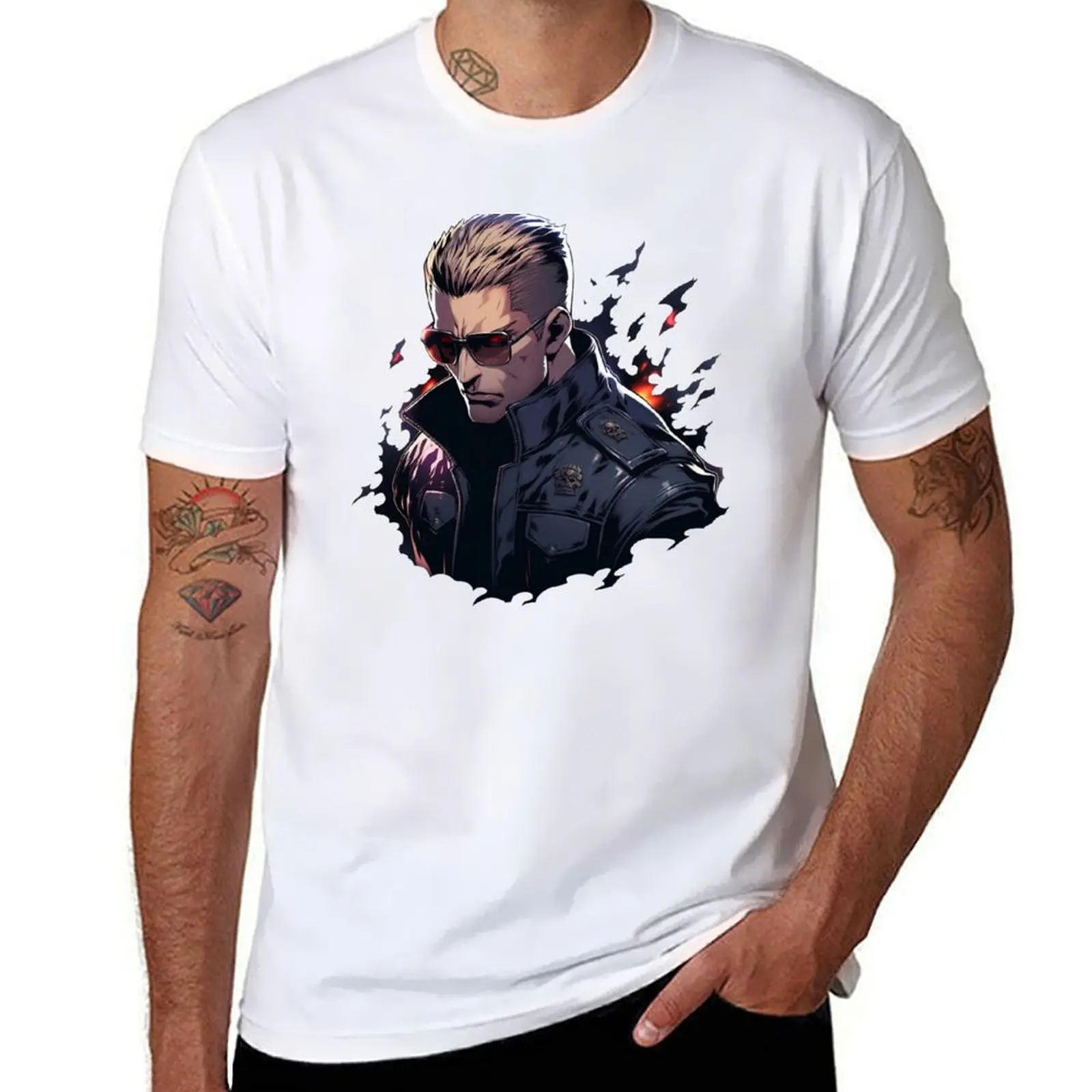 

Albert Wesker T-Shirt Large Size Basic Casual T-Shirt