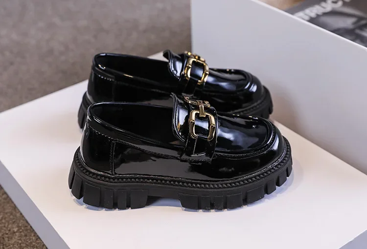 Frühling Herbst Jungen Mädchen Dickbesohlte Lackleder Oxford-Schuhe Kinder Weichbesohlte Rutschfeste Schul-Loafer Kinder Freizeit Schüler Schuhe – Detail 7