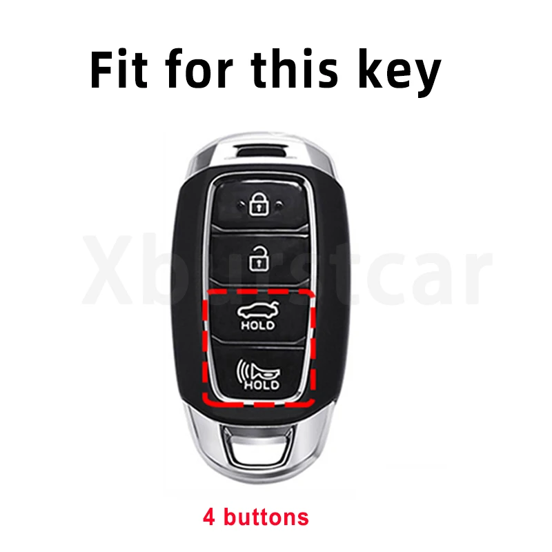 4 Buttons Auto Shell Fob Car Key Case for Hyundai Palisade Grandeur Azera Elantra GT Kona 2018 2019 Protector Cover Accessories