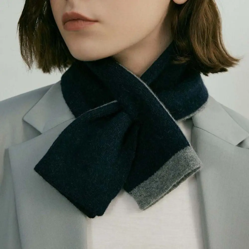 New Fashion Cashmere Scarf Double-sided Winter Women's Cross-Knit Scarf Korean Lady Neck Wraps Warm Woolen Neckerchief