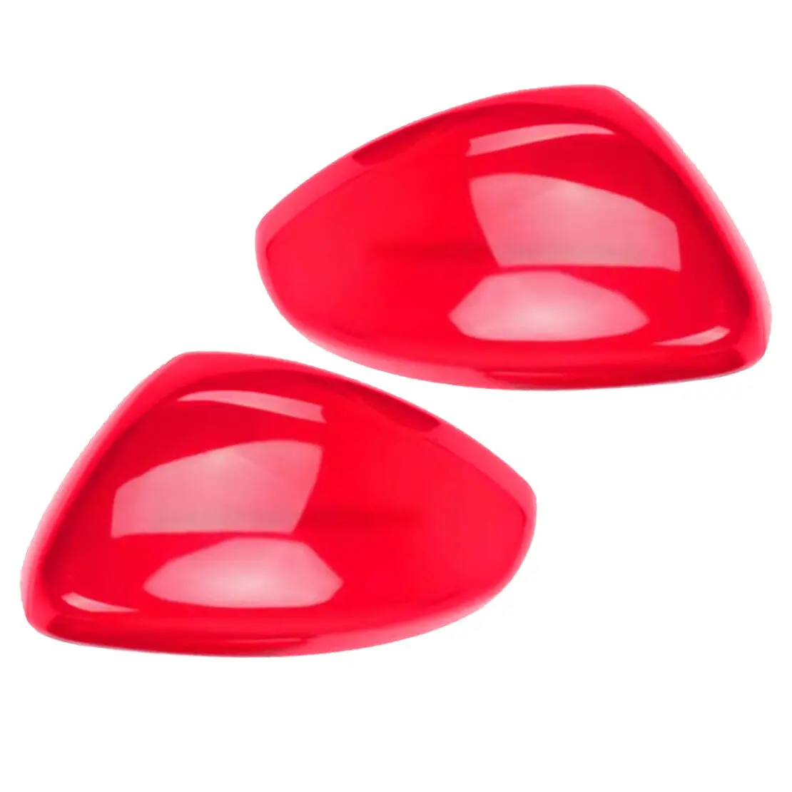 1 Pair Gloss Red ABS Rearview Side Mirror Cover Cap Trim Self-Adhesive Fit for Peugeot 208 2008 Citroen C3 2016 2017 2018