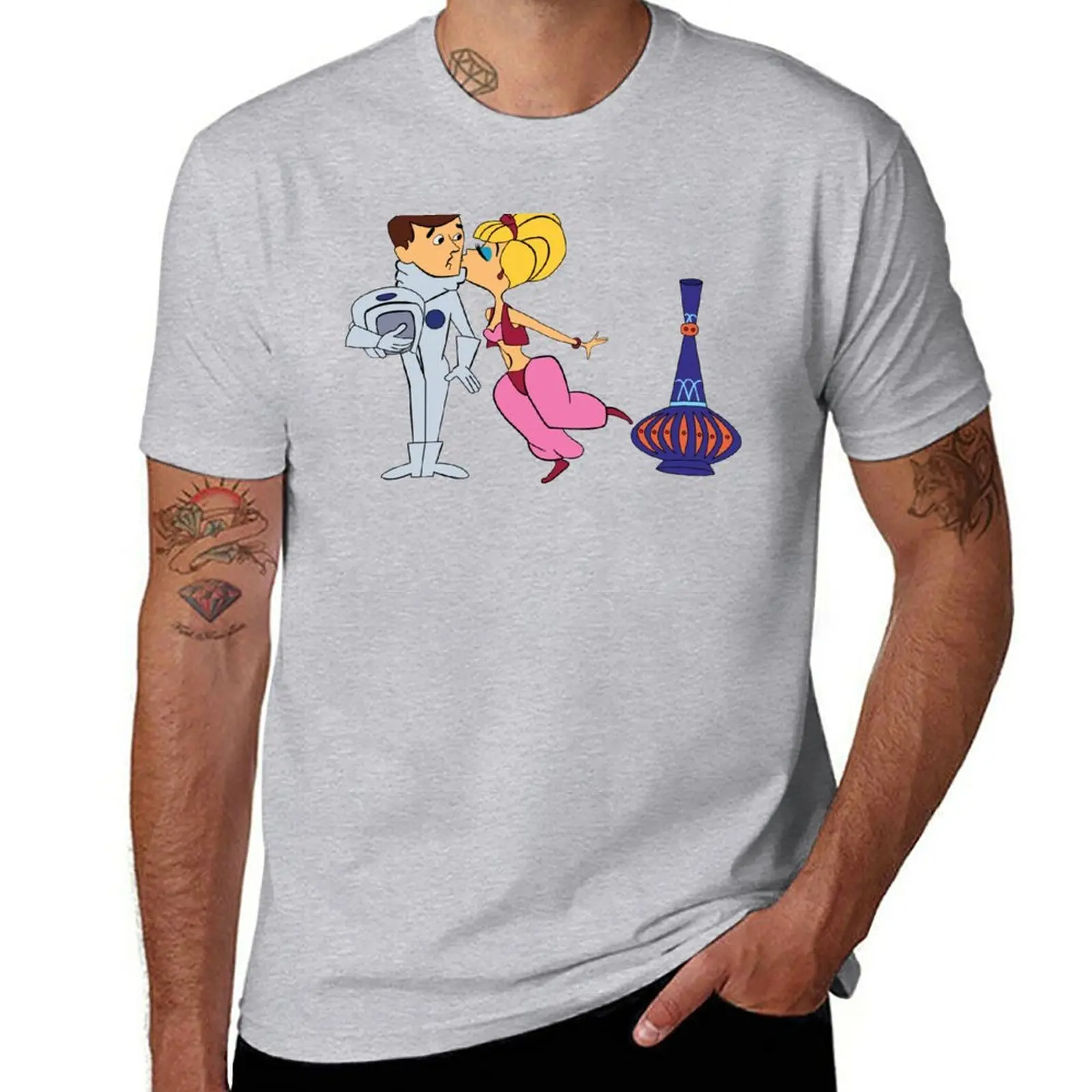 

I Dream of Jeannie 3 T-Shirt Black Extra Large Animal Print Men's and Women's Classic Vintage Cotton Fashion Top T-Shirt