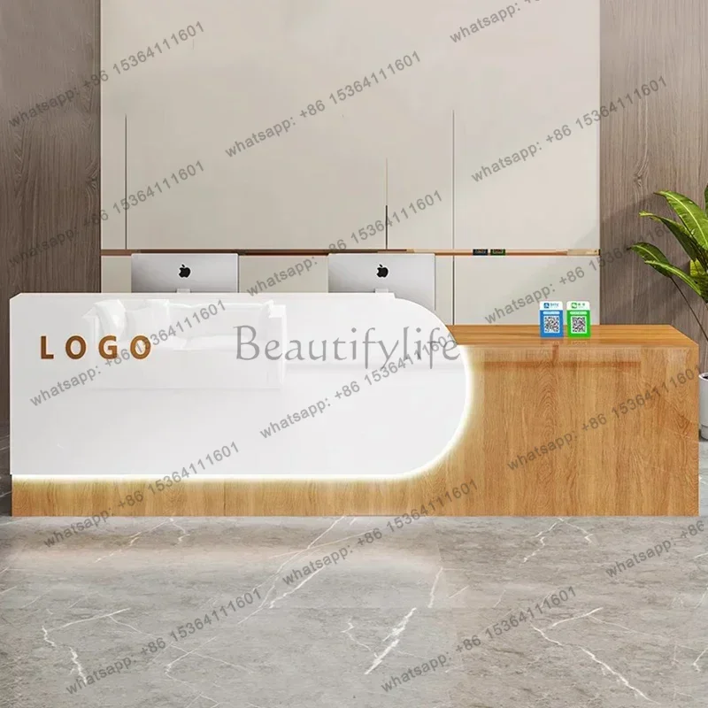 PG Modern Display Reception Desk Luxury Aesthetic Reception Desk Nordic Trendy Storage Office Escrivaninha Commercial Furniture