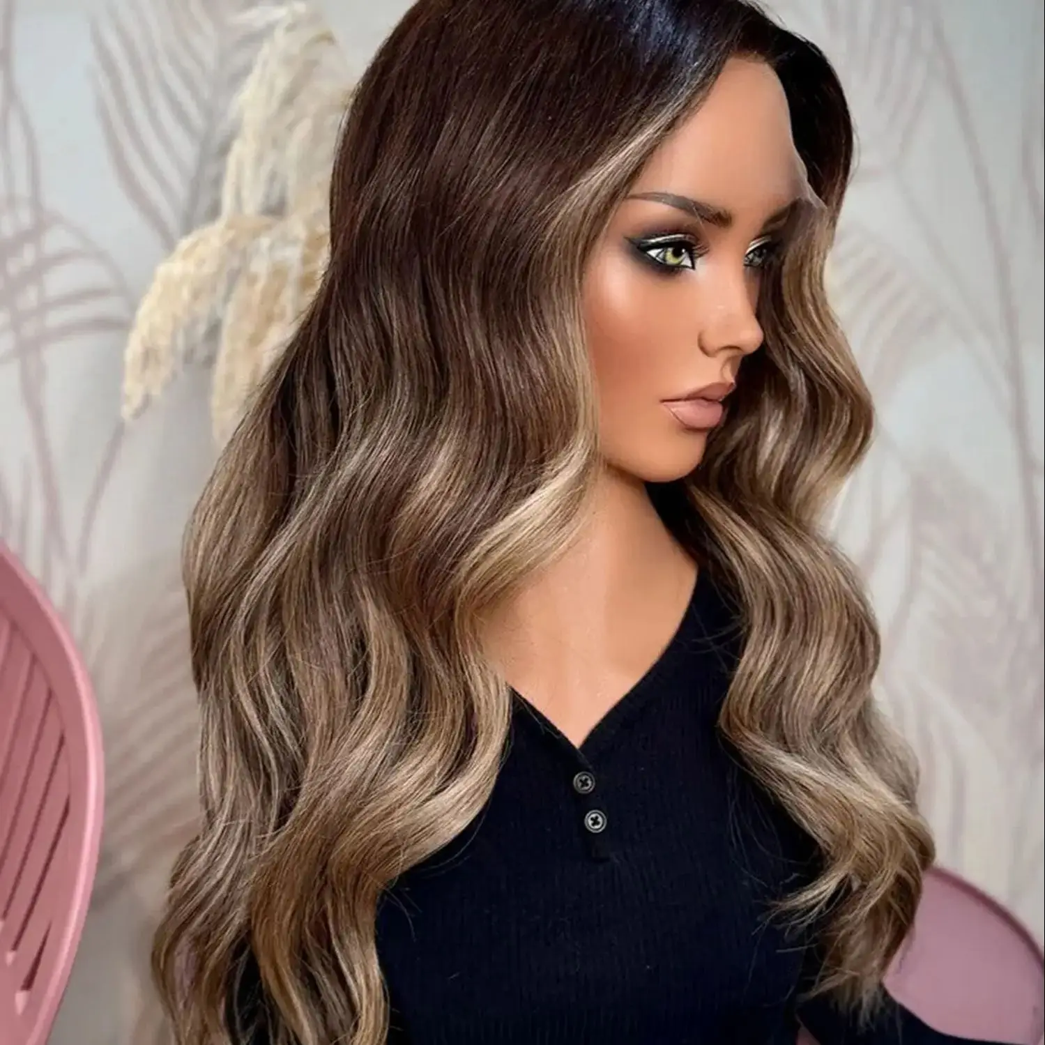 

Новый стиль, высокое качество, синтетический парик омбре коричневого цвета с эффектом волны, натуральная линия волос, парик с кружевом, термостойкий волоконный парик для женщин, готовый к носке, хит продаж