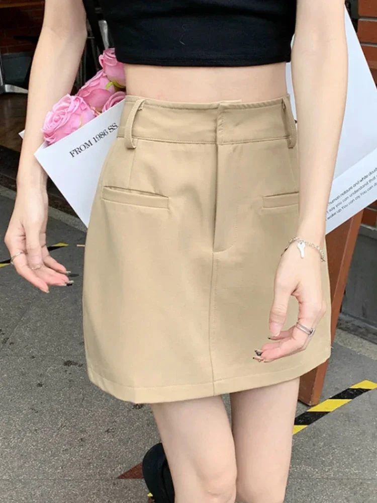 Skirts Women Solid Daily Delicate Charming Lovely All-match Designed Simple Spring Basic Korean Style Ladies Vintage Personality