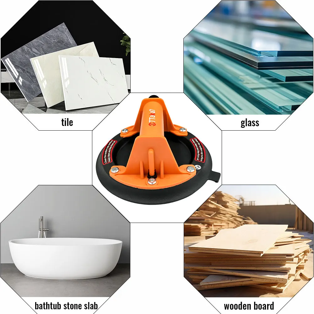 كوب شفط لرفع المواد اليدوية، كوب شفط زجاجي 8 بوصة، مع غطاء سفلي وأدوات بديلة. سعة الحمل 200 كجم.