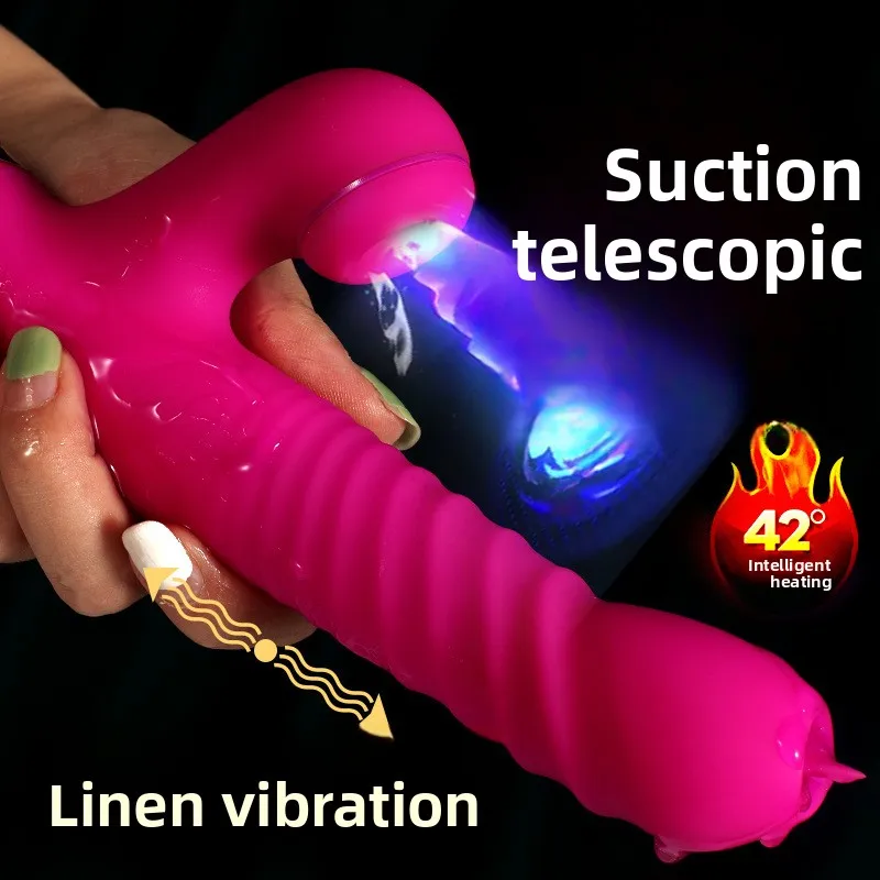 ألعاب جنسية هزازة للتدفئة الذكية للإناث دسار البظر محفز تلسكوبي G Spot جهاز استمناء قوي لعق