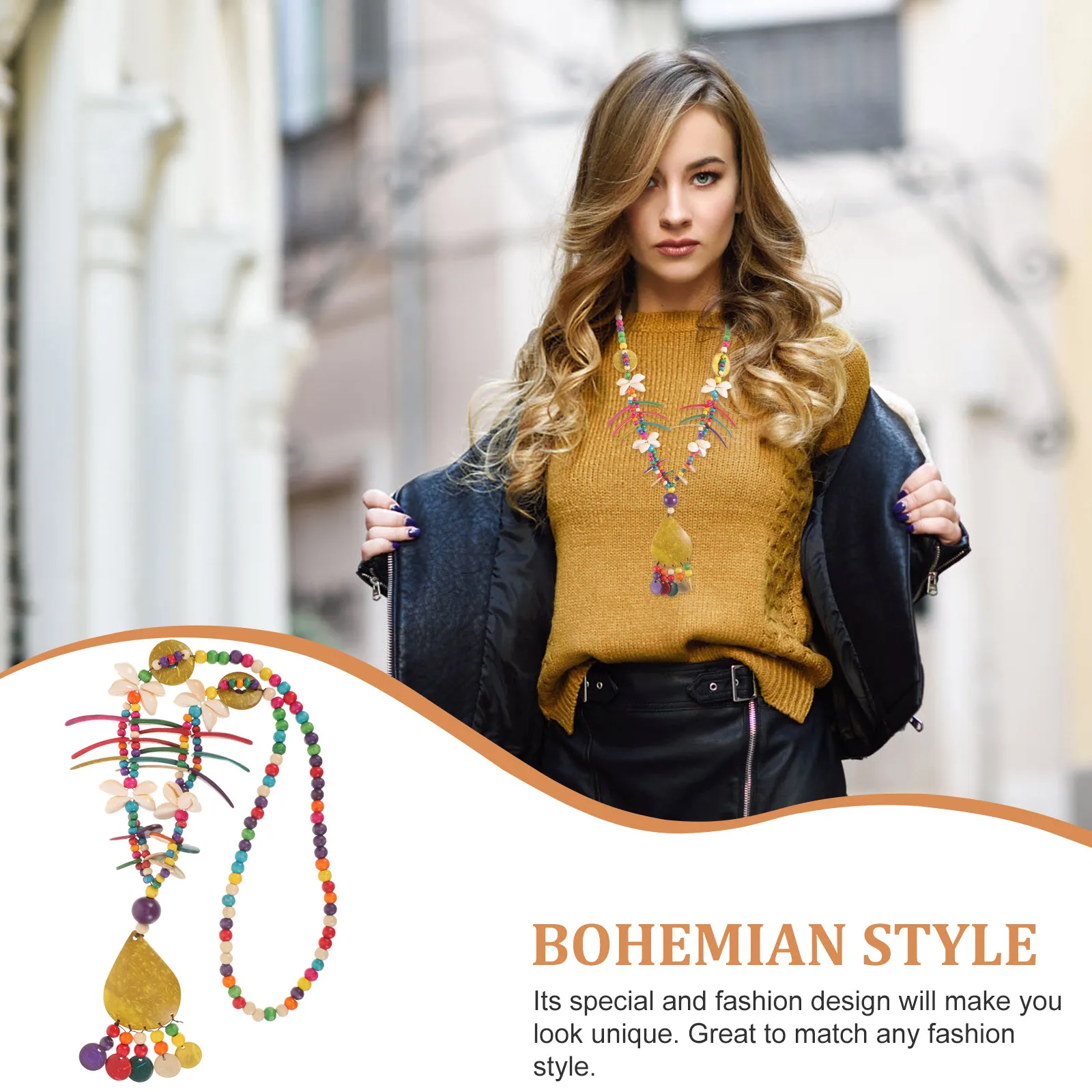 نساء موضة البوهيمي مطرز قلادة مكتنزة بيان مجوهرات ارتداء اليومي اكسسوارات فريدة هدية زوجة صديقة أمي عيد الميلاد #4