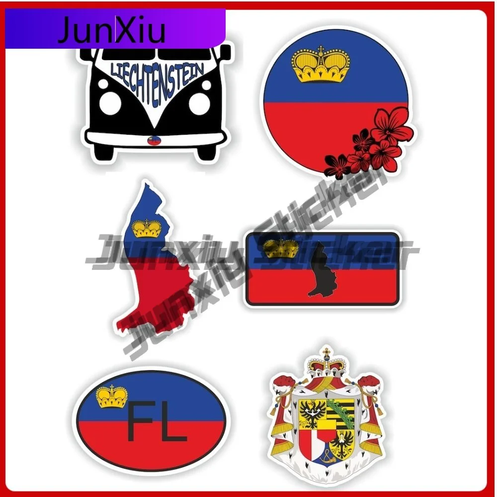 

Liechtenstein Flag National Emblem Vinyl Decals Adventure Motorcycle Stickers Camping Car Themed Decoration Suv Side Decals Pvc