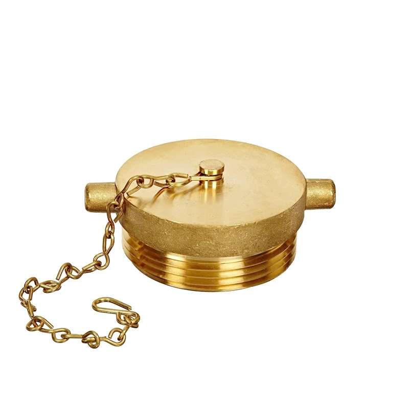 Brass 2-1/2'' NH Male Threading Plug With Chain and Pin Lug for Fire Equipment