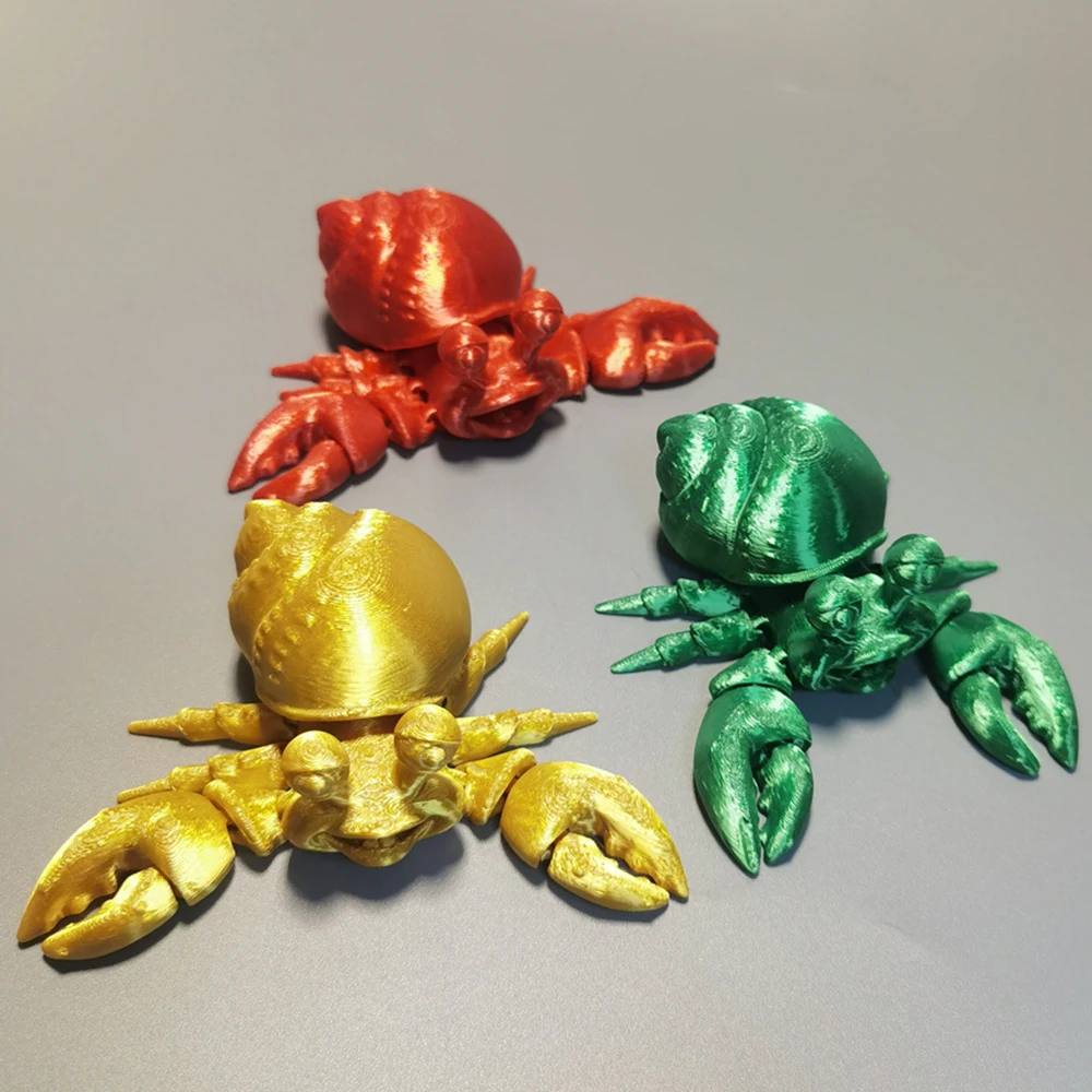 3D Printed Toys Sea Crabs Model Multi-joint Movable Animal Figures Ornament Decorative Desktop Creativity Novelty Toy Kid Gifts