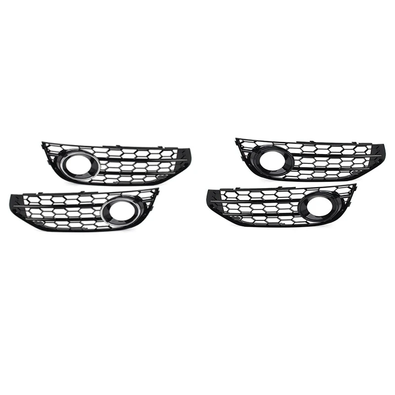 

Car Fog Light Open Vent Grill Intake Cover Grille Replacement 8K0807681J For A4 B8 Allroad 2010-2015 (Black & Silver)