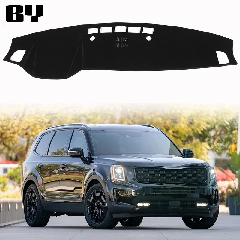 For Kia Telluride 2020-2023 Black Polyester Car Styling Car Dashboard Sun Protection Mat Car Interior Protection Accessories