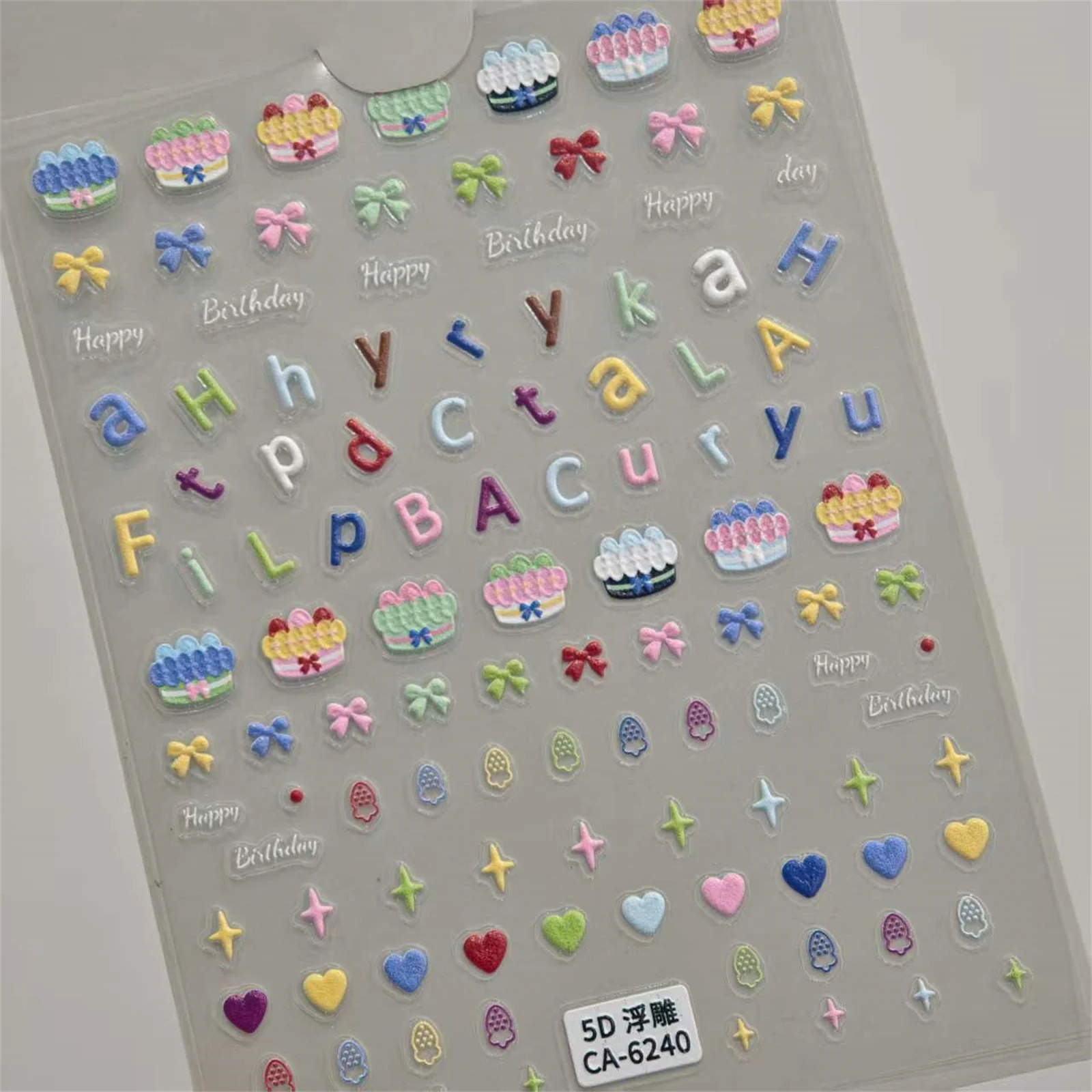 5D Embossed Manicure Stickers with Floral Designs Nail Art Decals Multi Type Nail Stickers for Women Girls Manicure Decoration
