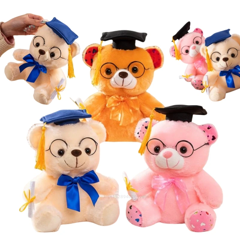 

23 см мультяшный выпускной медведь плюшевая игрушка милый медведь мягкая кукла для мальчиков и девочек студентов выпускной мягкий подарок вечерние Декор декоративная подушка