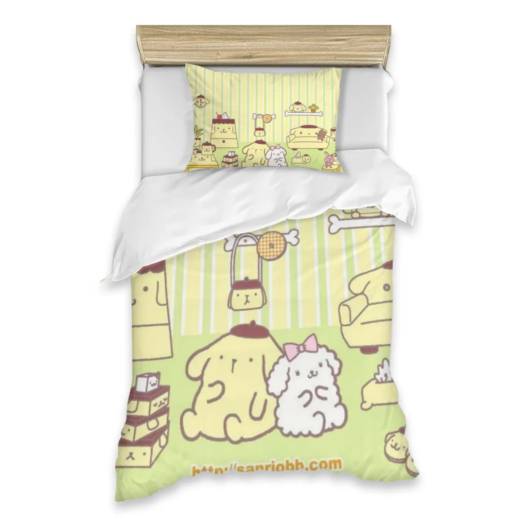 

Sanrio Pompompurin Bed Sheets Set Comforter Quilt Cover Duvets Single Bedding