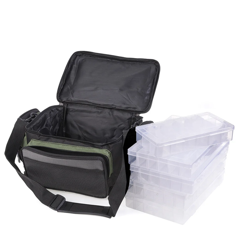 

Fishing Tackle Storage Bag High Quality Oxford Fabric Fishing Gear Organizer Lightweight Portable Shoulder Pouch