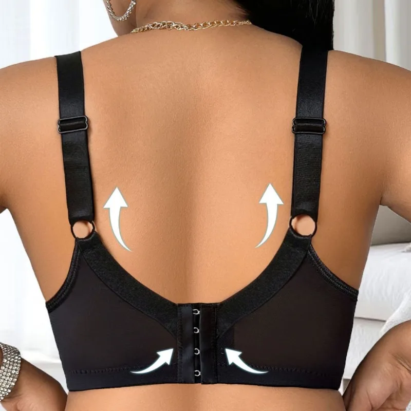 Plus Size Lace Underwear Set with Underwire, Adjustable Straps Bra & Panty Set for Women, 85C-110F (38C-44F)