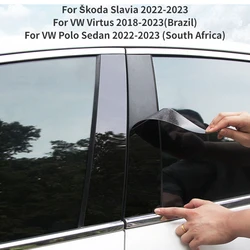 8Pcs/Set Car Door Window Pillar Post Cover Trim Stickers Accessories for Volkswagen Virtus 2018-2023 for Škoda Slavia 2022-2023