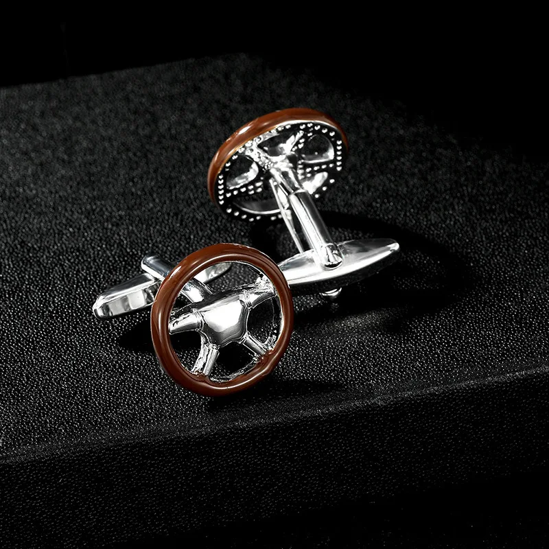 Unusual Car Steering Wheel Design Personalized Cufflinks Men's Premium Formal Suit Shirt Jewelry Luxury Alloy Sleeve Cuff Link