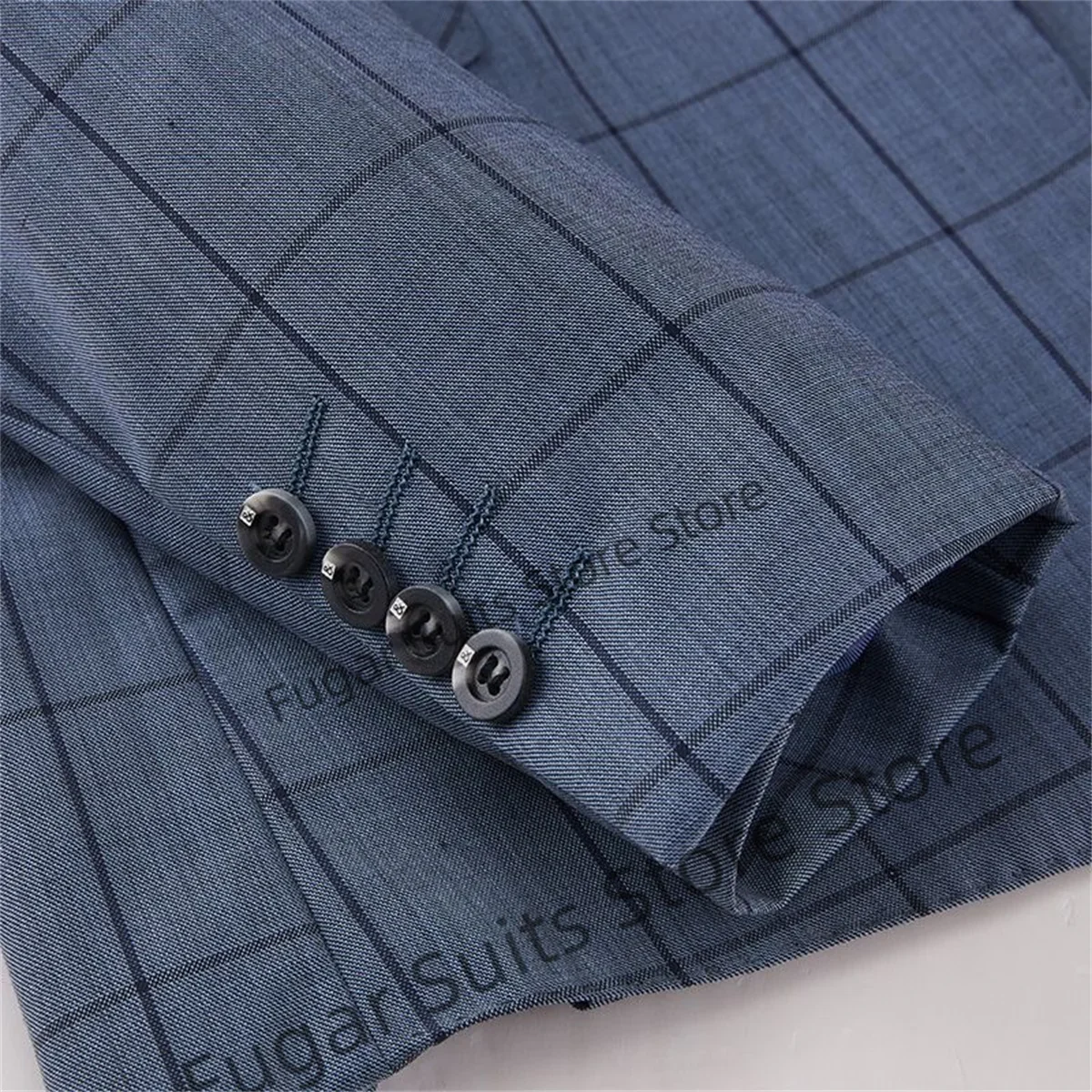 High-qublity Business Plaid Men Suits Slim Fit Peak Lapel Groom Man Tuxedos 2 Pieces Sets Office Work Male Blazers Ropa Hombre