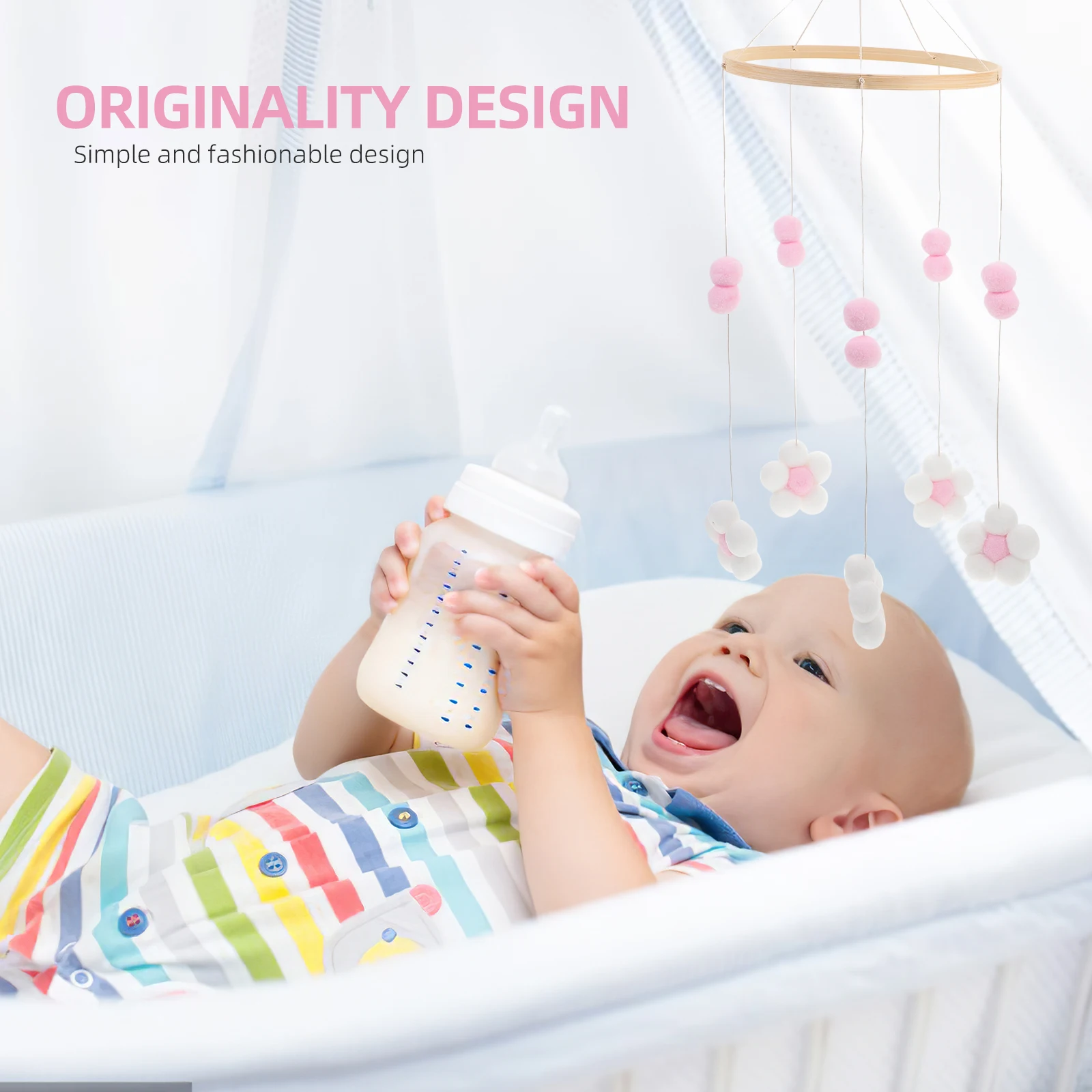 

Mobile Hanging Decoration Nursery Room Decor Crib Balls Felt Pendant Bedroom Crib Mobile For Girls Baby Bed Hanging