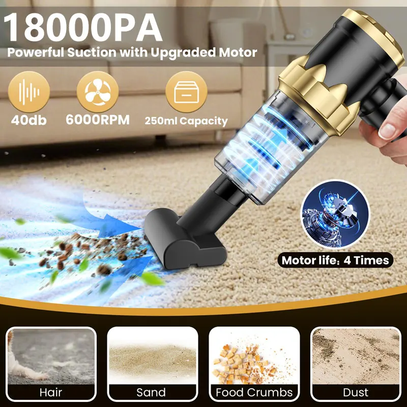 2900000 PA Car Vacuum Cleaner USB Charging Powerful 4 in1 Clean Machine Wireless Blowing Suction Portable Vacuum Cleaner 2026
