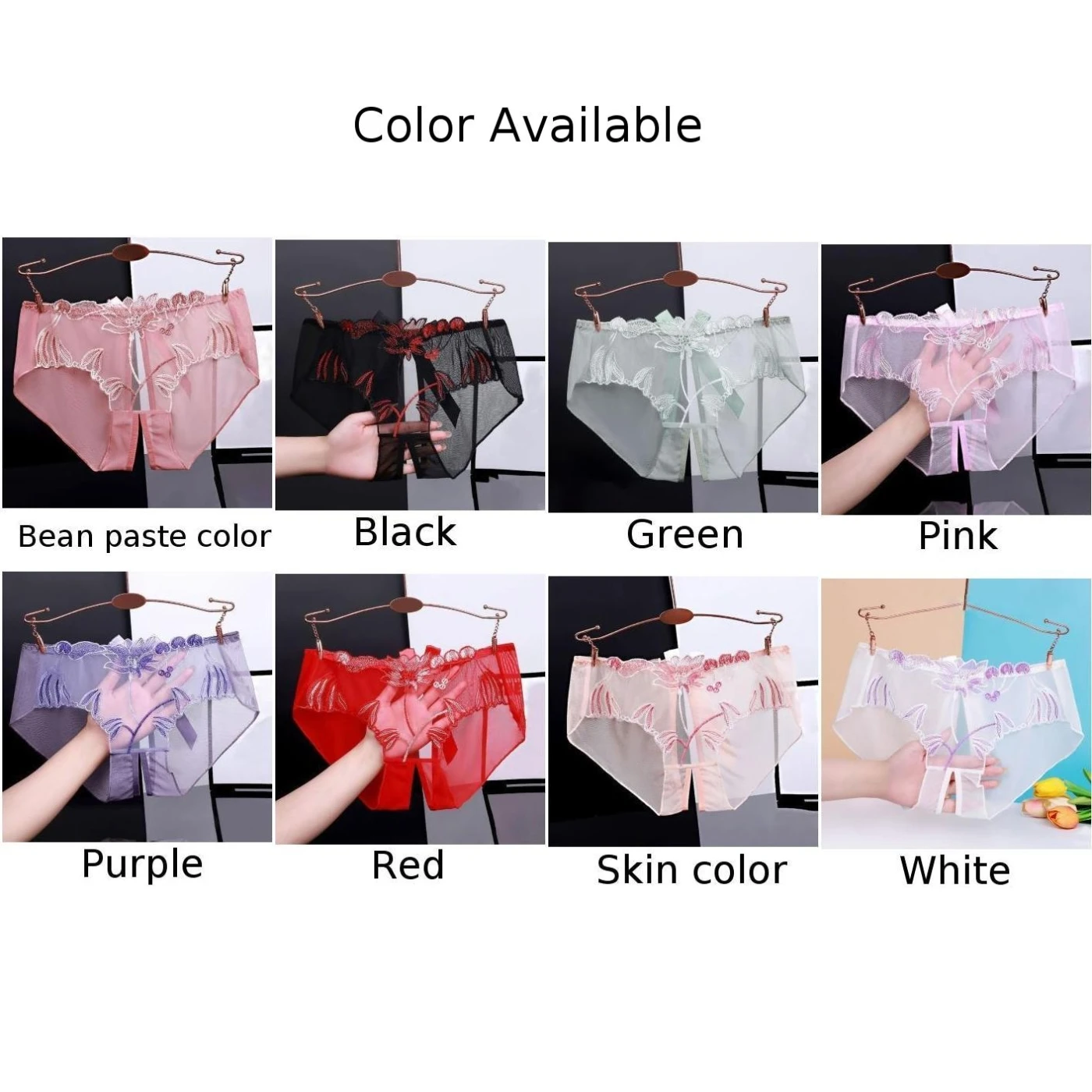 Open Crotch Women Secret Clothes Sexy Erotic Lingerie Briefs Lace Transparent Underwear Sheer Mesh Japanese Princess Panties