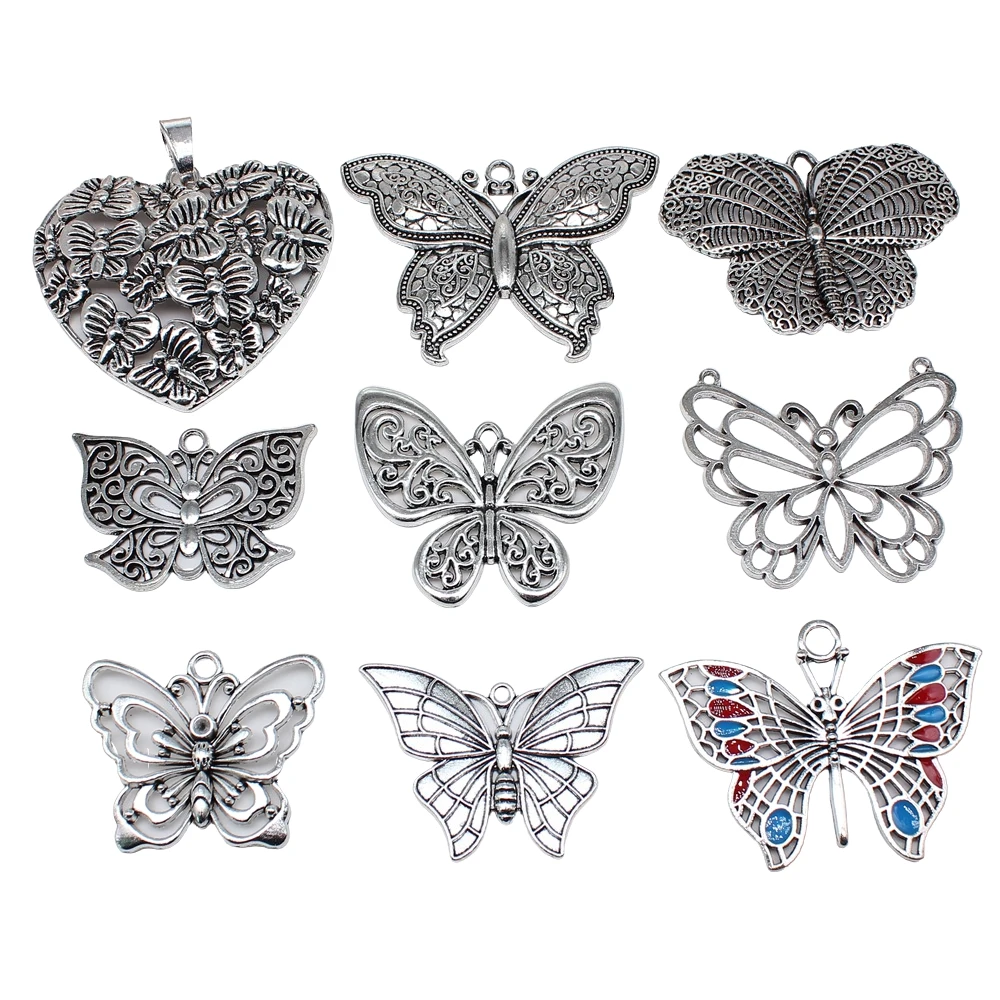 1 szt. Duży rozmiar motyl Charms wisiorek dla kobiet wisiorek i naszyjnik tworzenia biżuterii