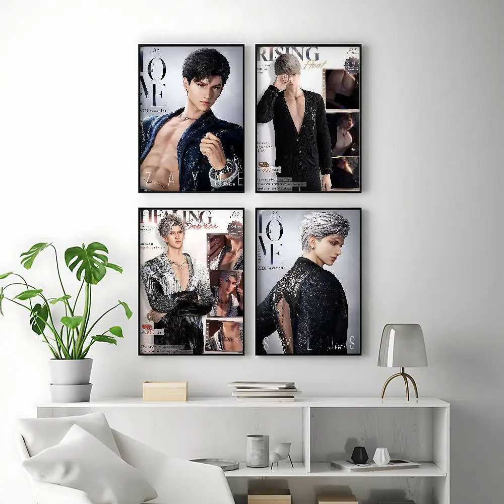 Romantic Game Love and Deepspace Posters Premium Self-Adhesive No Residue Wall Sticker for Home Office Bar Decor